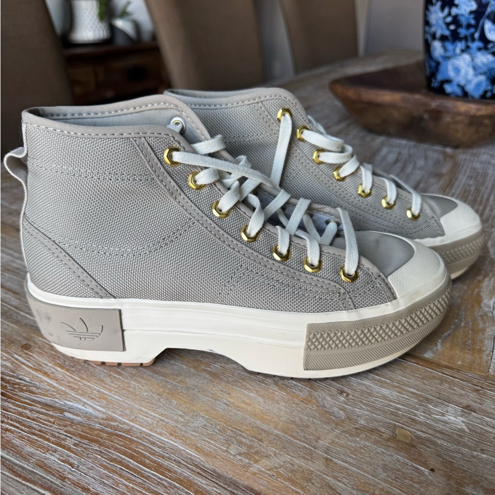 Adidas Gray Sage Green Chunky Sole Sneakers